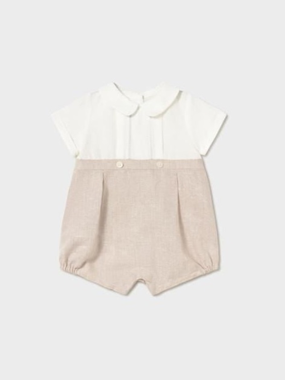 NWOT Mayoral Linen Baby Romper in Wheat size 2-4mo